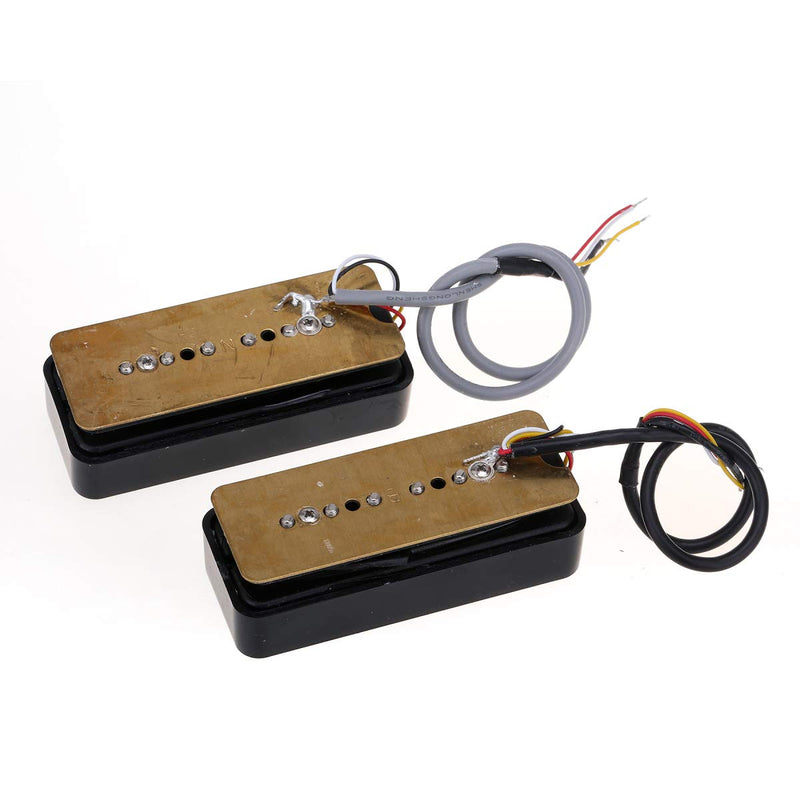 Wilkinson M Series Ceramic Stacked P90 Soapbar Pickups Single Coil Sized Humbucker Neck & Bridge Pickup Set for SG/Les Paul Electric Guitar, Black