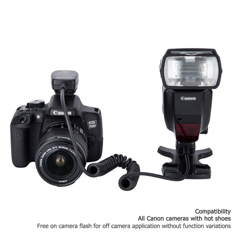 [AUSTRALIA] - Flash TTL Cord JJC Off-Camera Flash Hot Shoe Cord for Canon R5 R6 RP R T8i T7 T7i T6 T6i T6s T5 T5i SL3 SL2 90D 80D 77D 6D Mark II 5D Mark IV M50 M6,etc Replaces Canon OC-E3 Cord -1.3m 