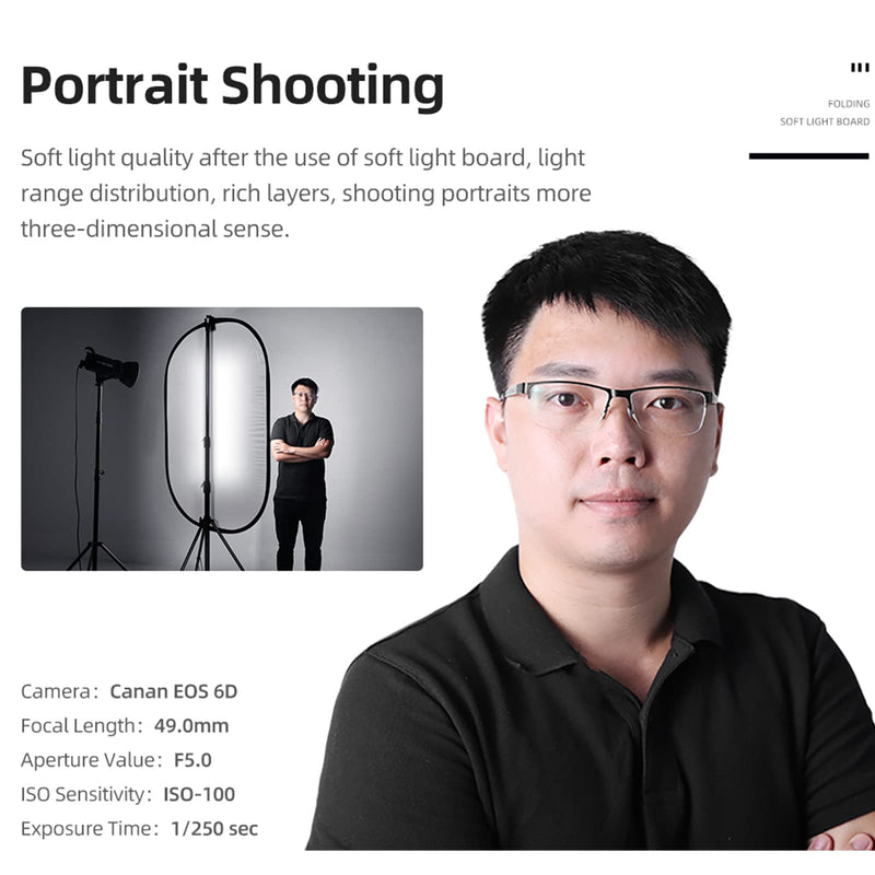 AMBITFUL 39x59 inch / 100x150 cm Soft Board Soft Light Board Photography Studio Lighting Translucent Collapsible Multi-Disc with Bag for Studio Photography Lighting and Outdoor Lighting (39 x 59 inch) 39 x 59 inch