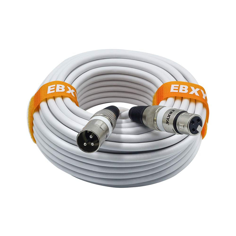 [AUSTRALIA] - EBXYA XLR Microphone Cable DMX Cables 50 ft, XLR Mic Cords XLR Male to Female 50 Feet, White 50ft 