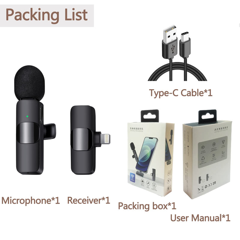 Emanya Professional Wireless Lavalier Microphone System for iPhone ipad, Plug-Play, Lapel Clip-on Phone Microphone for Interview Vlog TikTok YouTube, Auto Sync and Noise Reduction