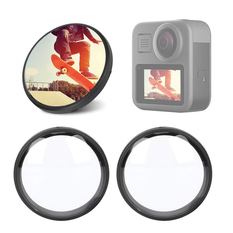 Senyar Lens Cover, 2PCS Metal Optical Glass Sports Camera Lens Case Anti-Scratch Cap Protector Accessories for Max Camera