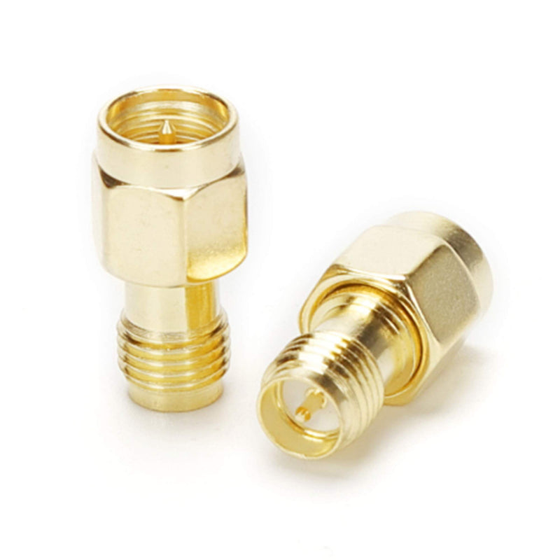 TLS.eagle SMA Connector SMA Male to RP-SMA Female Adapter Gold Plated Pack of 8