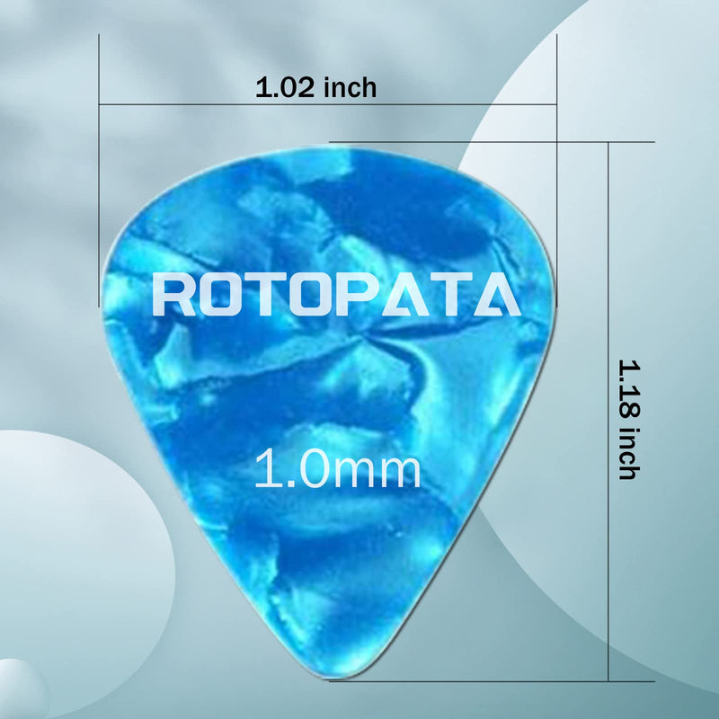 30 Pack Guitar Picks Plectrums with Organizer Storage Box, 0.5 0.75 1.0 mm Includes Thin Medium Heavy Thickness & Variety Colorful Celluloid Plectrums for Bass Electric Acoustic Guitars Ukulele 30 Blend