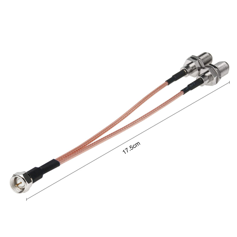[AUSTRALIA] - F-Type RG6 Splitter Coax Cable, 2 Pack 75Ohm TV Antenna 3 Way Splitter Combiner RFAdapter F Male to F Dual Female RG316 Coaxial Cable 6inch 