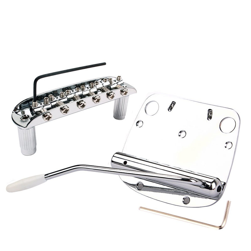 Alnicov 6 String Tremolo Vibrato Tailpiece Bridge Set for Mustang Guitar Replacement Parts