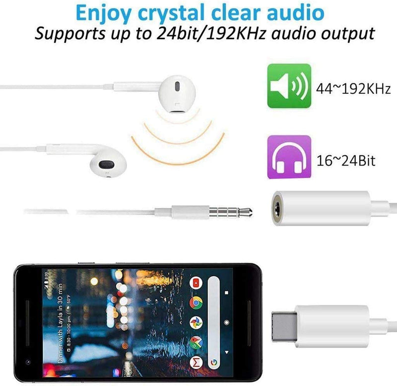 Headphone Adapter, Type C to 3.5mm Female Headphone Jack Adapter, USB C to Aux Audio Dongle Cable for Samsung Galaxy S21 Ultra S20 Ultra S20 Plus Note 20 Note 10 Plus S10 Plus S10e S9+ S8 Plus