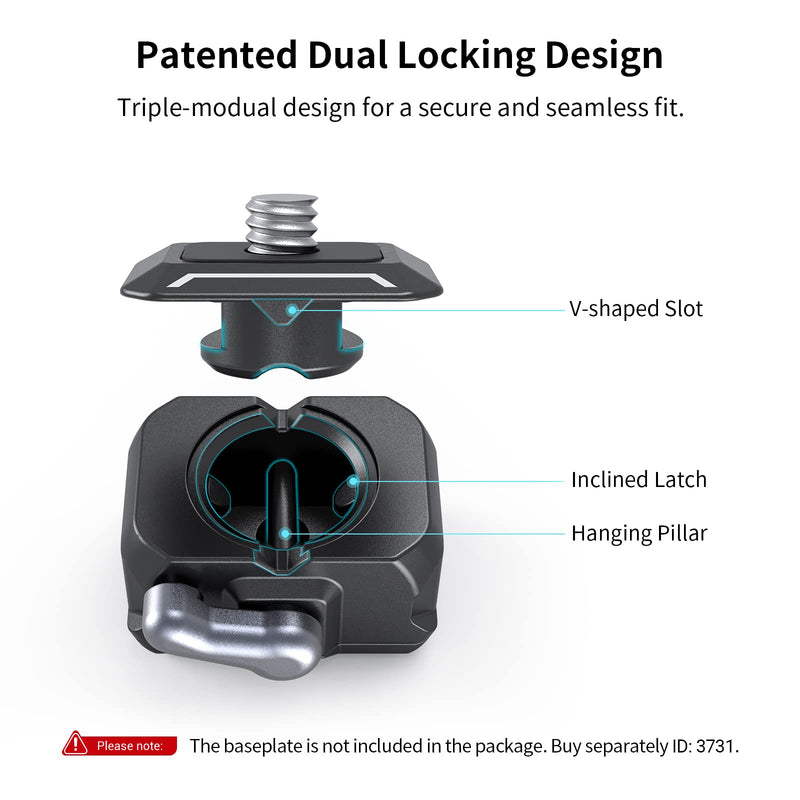 [AUSTRALIA] - SmallRig HawkLock Mini Universal Quick Release Plate, Quick Release Top Plate with 1/4"-20 Screw, Fits for Canon DSLR Camera Cage, Monitor, LED Light - 3730 QR Top Plate 