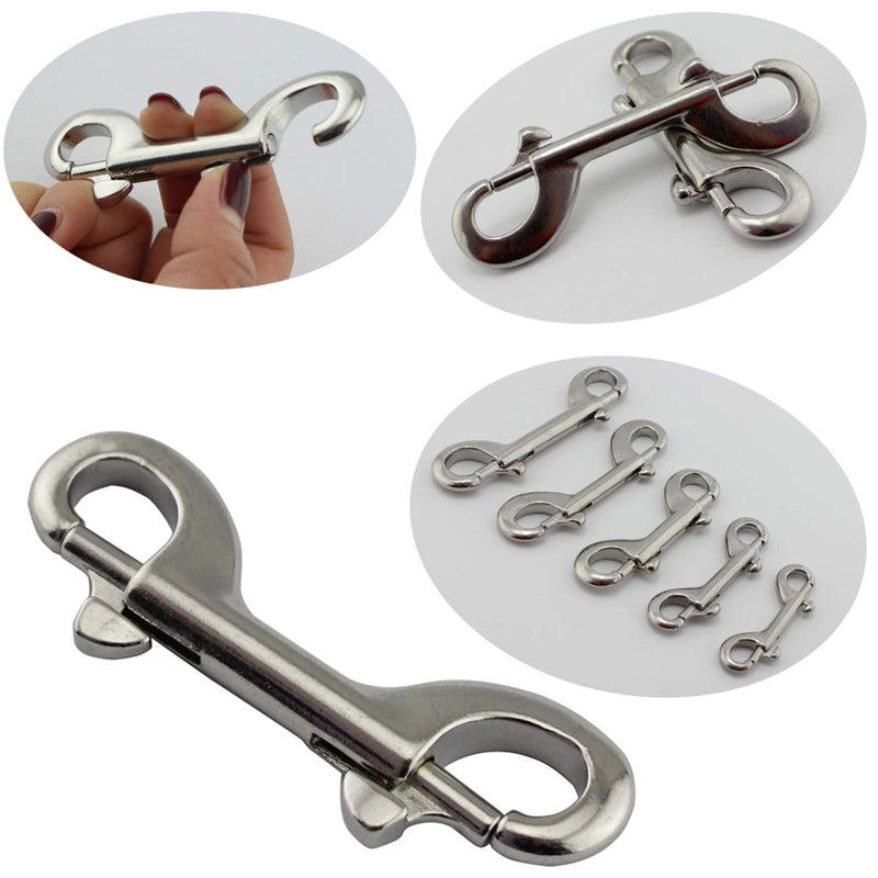 2-Pack 316 Stainless Steel Double Ended Bolt Snap Hook 4-1/2'' Double End Bolt Snaps Hooks Scuba Diving Clips Marine Grade for Water Bucket/Dog Leash/Pet Feed Bucket & Hammock/Horse Tack and More