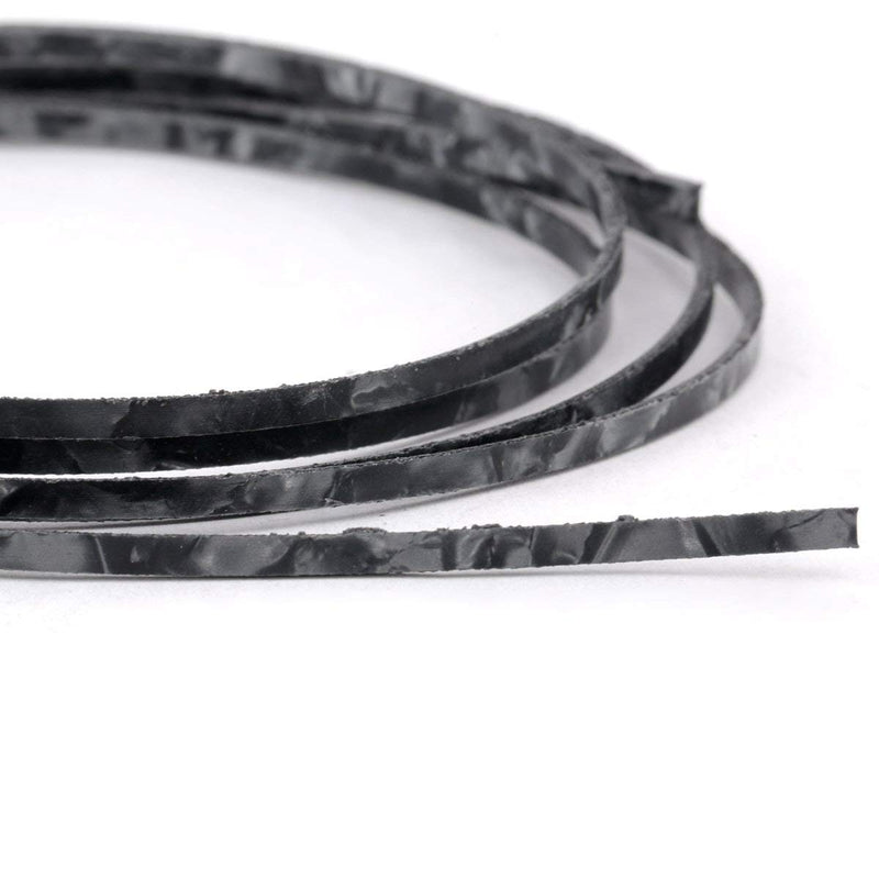 Musiclily 1650x3x1.5mm Plastic Binding Purfling Strip for Acoustic Classical Guitar, Black Pearl