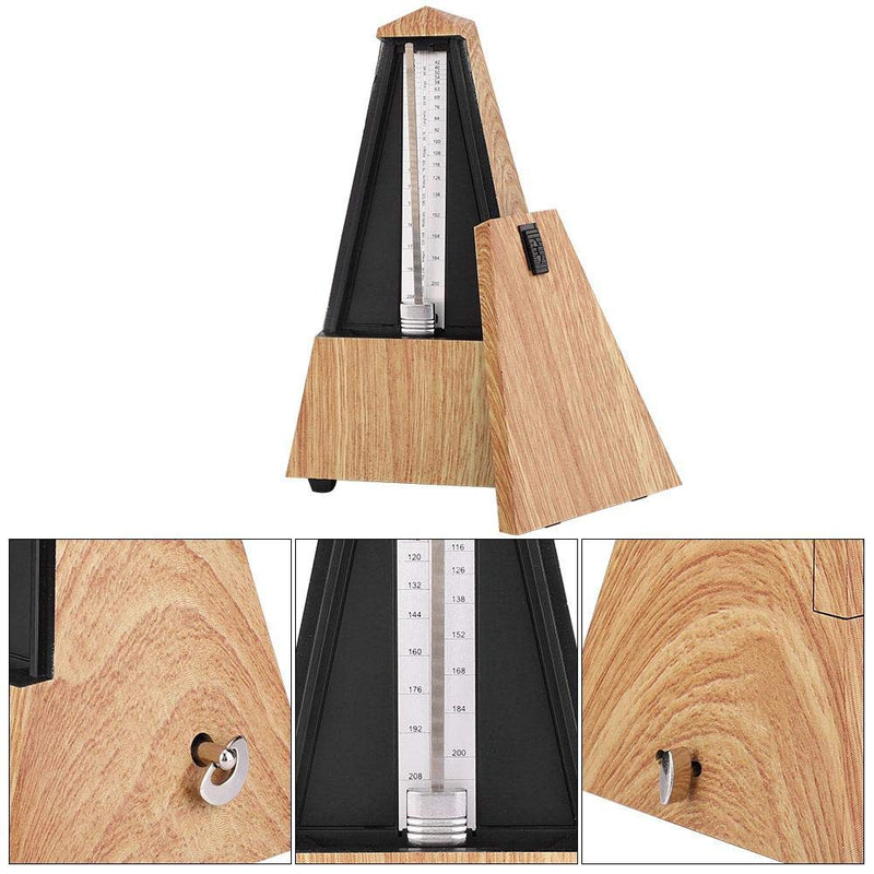 [AUSTRALIA] - Dilwe Metronome, Mechanical Metronome Guitar Piano Drum Instrument Tower Type Metronome Musical Accessory (Shallow Wood Grain) Shallow Wood Grain 