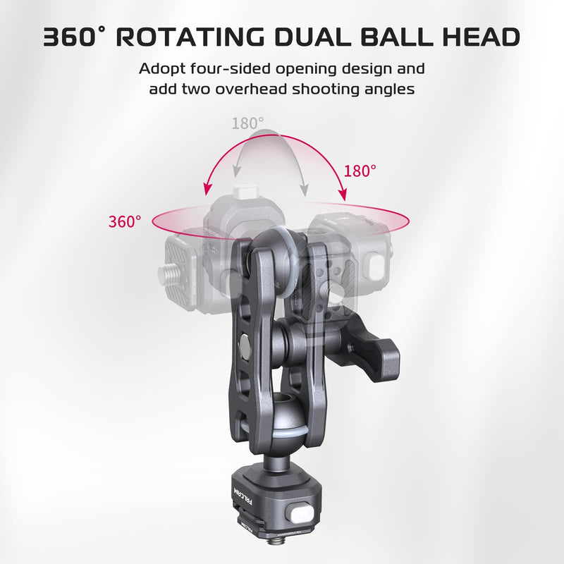 [AUSTRALIA] - FALCAM F22 Dual Quick Release Articulating Magic Arm Kit, Camera Mounting Adapter w/ Double Ballheads, Aluminum Camera Accessory Kit for Filmmaker&Photographer, Fits for Sony Canon DSLR Monitor Webcam F22 Dual QR Magic Arm 