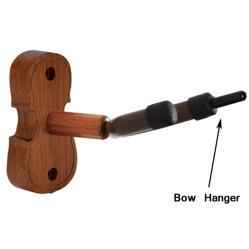 [AUSTRALIA] - Rosewood Violin Wall Hanger with Bow Hook Home & Studio Wall Mount Violin Stand (Rosewood MA-R5) Rosewood MA-R5 