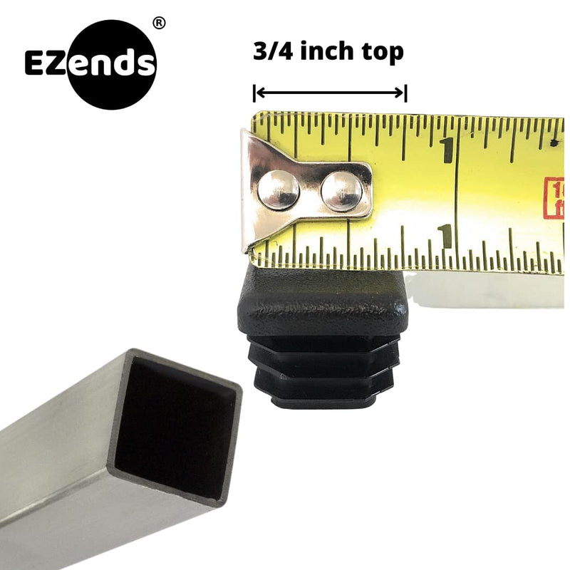 3/4 Inch Square Tubing End Cap 100PK (14-20 Gauge Wall Tubing) Plastic Plugs/Square End Caps/Plastic End Caps/Square Plug/Square Plastic Plug/ by EZENDS … (100) 100 14/20 Gauge