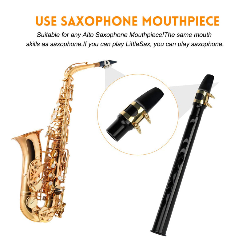 Pocket Saxophone Kit Mini Sax Portable Woodwind Instrument with Lid, Mouthpiece, Carrying Bag, Fingering Charts