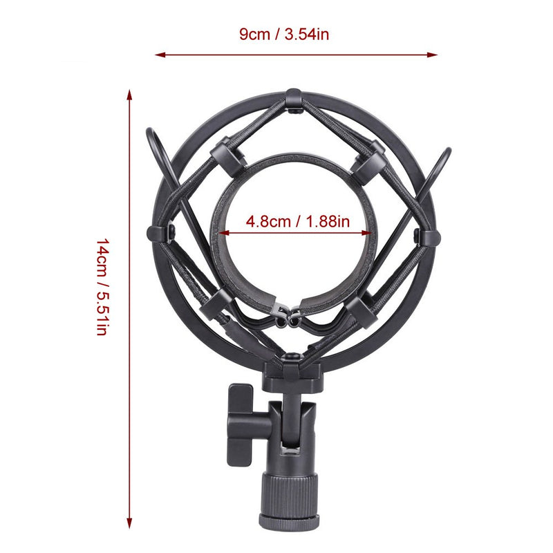 [AUSTRALIA] - Koolertron Universal 50MM Microphone Shock Mount for 48MM-54mm Diameter Condenser Mic (Black) Black 