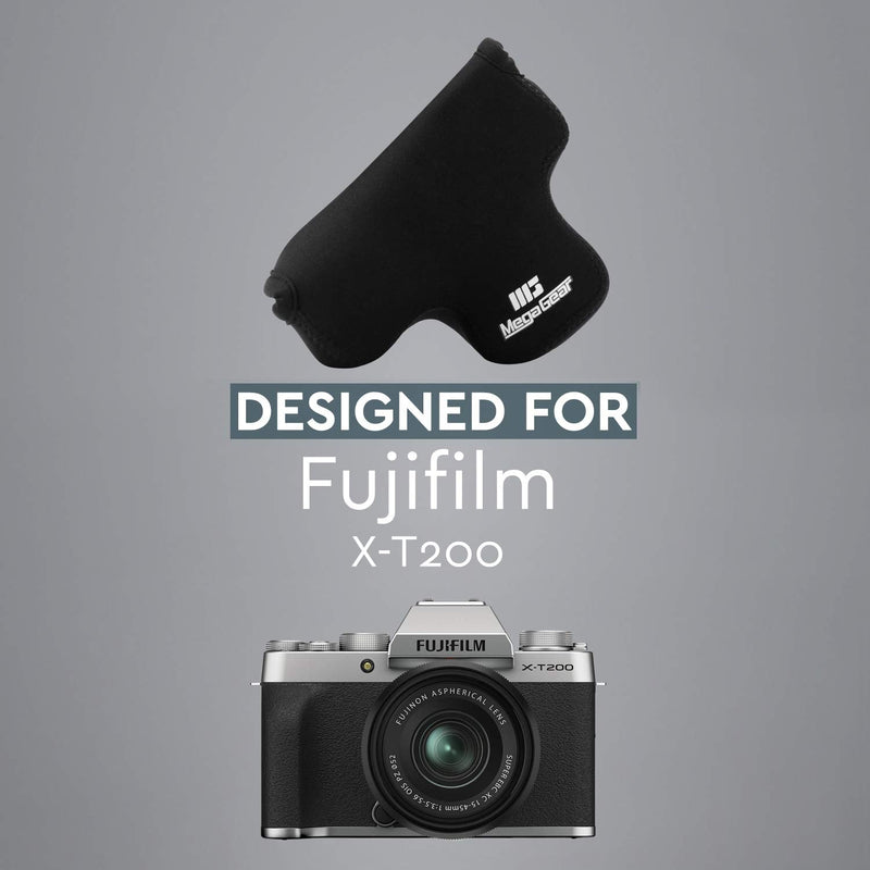 MegaGear Ultra Light Neoprene Camera Case Compatible with Fujifilm X-T200 (XC15-45mm) Black