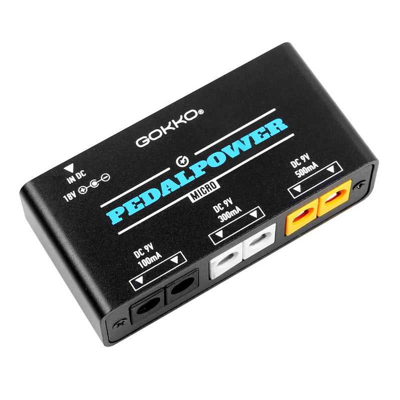 GOKKO Mini Guitar Effect Pedal Power Supply with 6 DC Output for 9V Effect Pedals