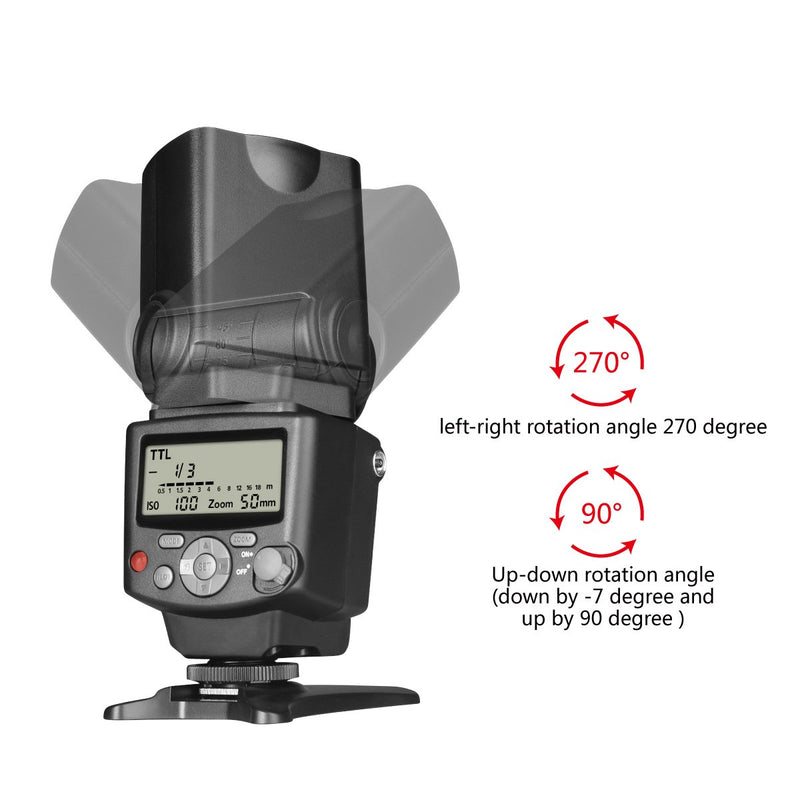 Voking VK430 I TTL Speedlite LCD Display Shoe Mount Flash Compatible with Nikon D3400 D3300 D3200 D5600 D850 D750 D7200 D5300 D5500 D500 D7100 D3100,etc