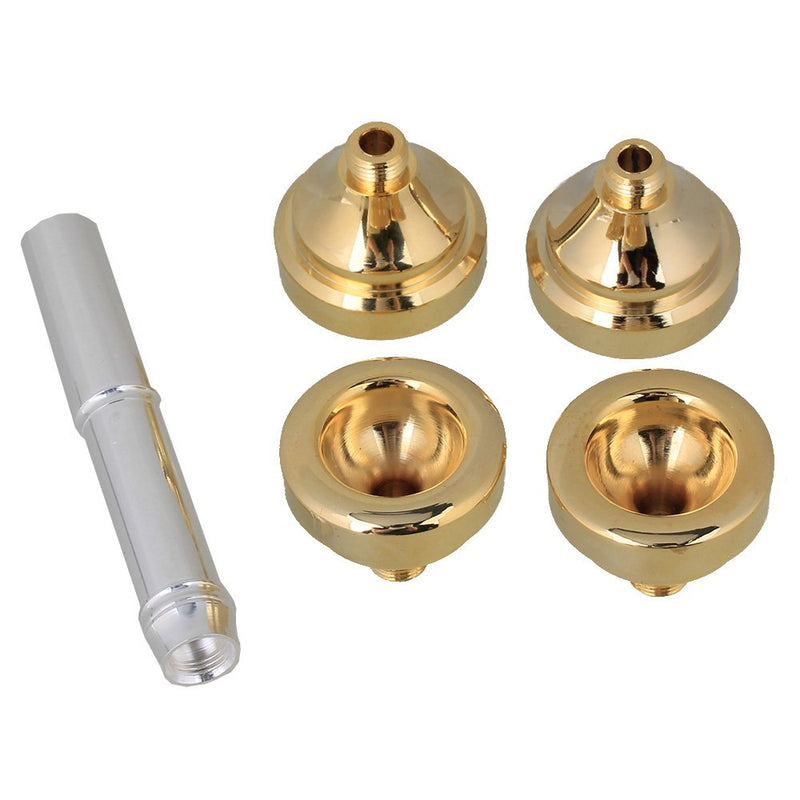 Yibuy Silver Trumpet Mouthpiece with Golden 4 Sizes Convertible 7c 5c 3c 1.5c
