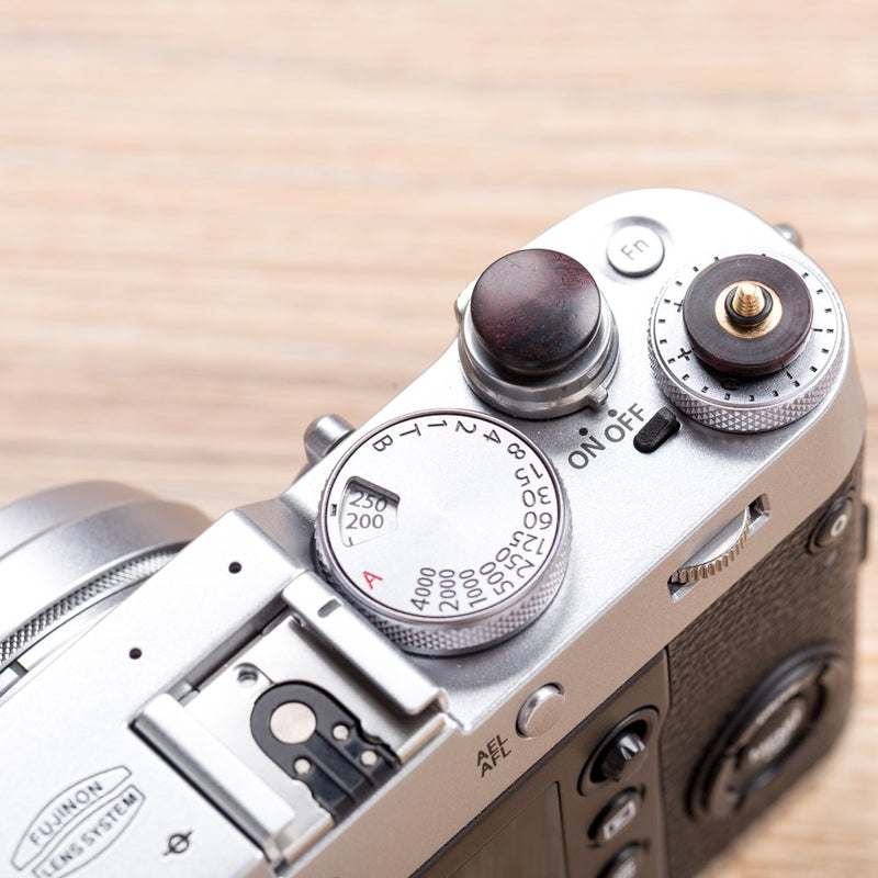VKO Wood Soft Shutter Release Button Compatible with Fujifilm X-T30 X-T3 X100F X-T20 X-E3 X-PRO2 X30 X100T X100S Pen-F M6 M7 M8 M10 Camera 12mm Convex Surface Purple Black 1 PCS (Wood Grain Random) Purple Wood 12mm Convex