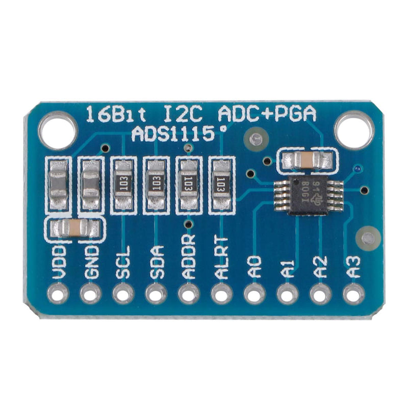2pcs ADS1115 16 Bits 4 Channel Analog-to-Digital ADC PGA Converter with Programmable Gain Amplifier High Prcision I2C IIC 2.0V to 5.5V Bits ADC Converter Development Board for Ar duino and Raspberry