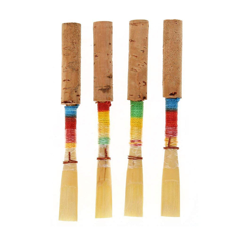 4Pcs Oboe Reed, Medium Soft Oboe Reeds Handmade Oboe Reed Red Cork Wind Instrument Parts with Plastic Storage Box