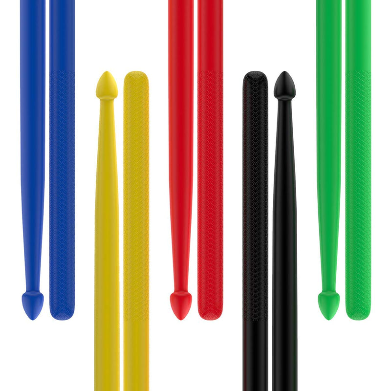 5 Pairs 5A Nylon Drum Sticks for Drummer Playing, Non-slip Durable Plastic Drumsticks