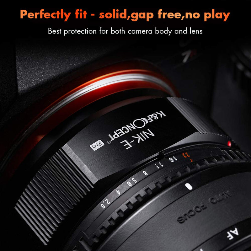 K&F Concept Nikon to Sony Adapter for Nikon AI F Mount Lens to E NEX Mount Mirrorless Camera with Matting Varnish Design Compatible for Sony A6000 A6400 A7II A5100 A7 A7RIII NIK-E