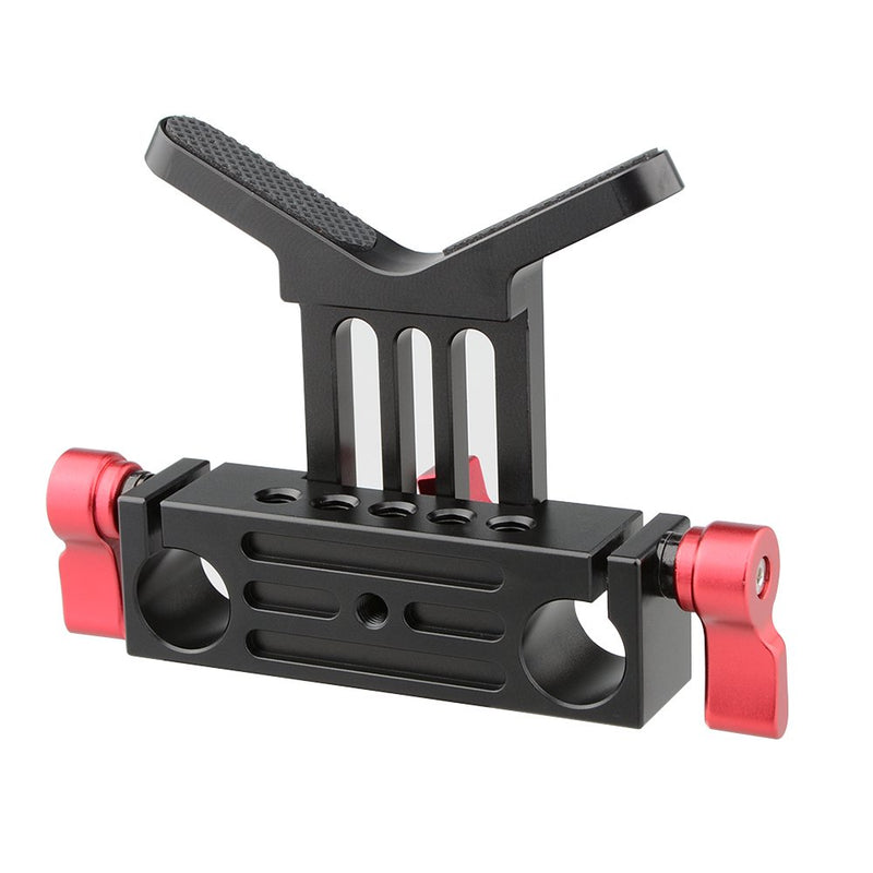 CAMVATE Lens Support 15mm Rod Clamp Rail Block for DSLR Rig Rod Support Rail System（RED Red