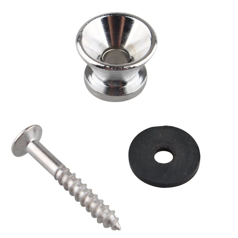 [AUSTRALIA] - Futheda 4PCS Guitar Strap Button End Pins Metal Vintage Style for Electric Acoustic Bass Instrument Silver 