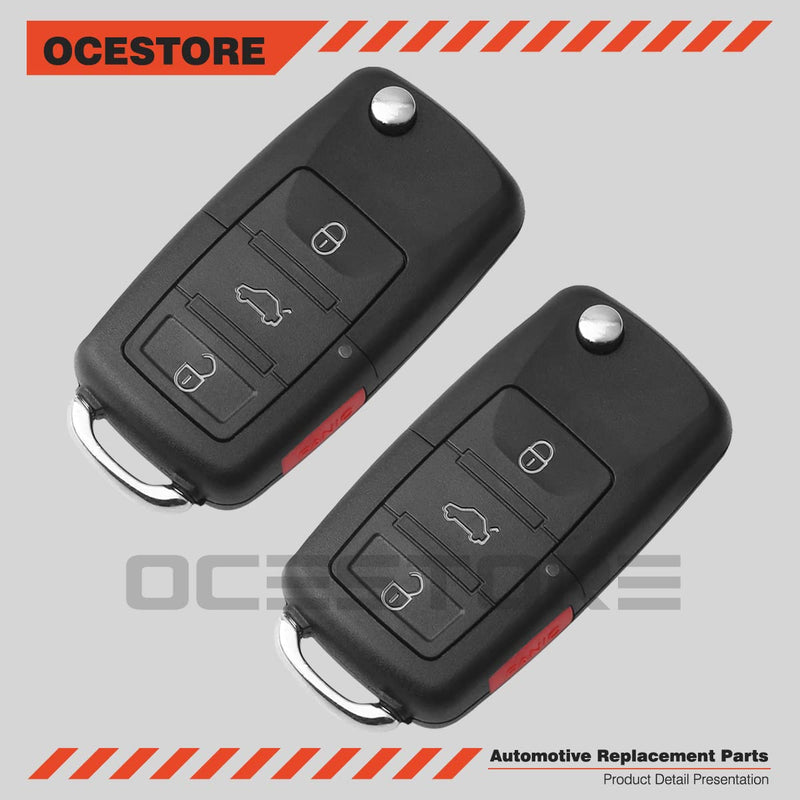 [AUSTRALIA] - OCESTORE 2Pcs Car Key Fob Keyless Entry Remote HLO1J0959753AM 3-btn Compatible with Beetle CC Golf GTI Passat Touareg 