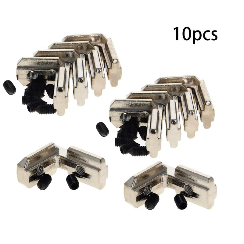 [AUSTRALIA] - Yinpecly Interior Joint Bracket 4040 Series 90 Degree Zinc Alloy Inside Corner Connector for 8mm Slot Aluminum Extrusion Profile with Screws Silver Tone 10pcs 