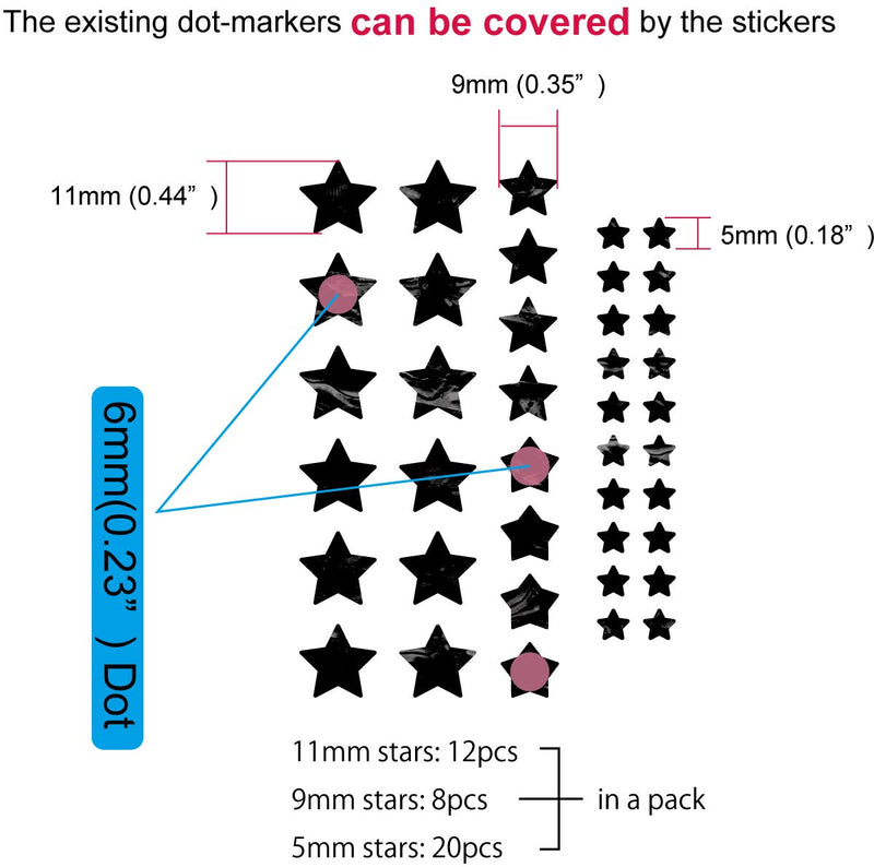 Star Fret Markers Set - Abalone Red