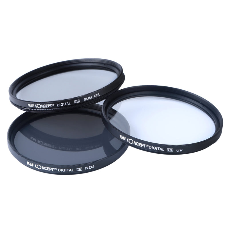 K&F Concept 72mm UV CPL ND4 Neutral Density Len Accessory Filter Compatible with Canon Nikon DSLR Camera + Cleaning Pen + Filter Pouch