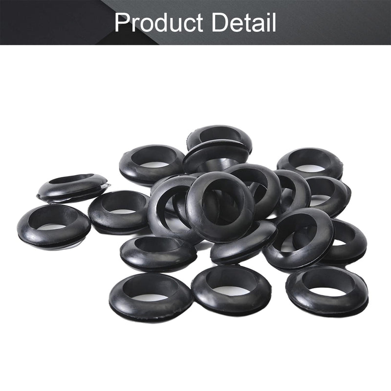 Fielect Rubber Grommet 30Pcs 22mm Inner Dia Oil Resistant Armature Rubber Grommets for Wiring Cable Black Hole Dia:22mm 30Pcs