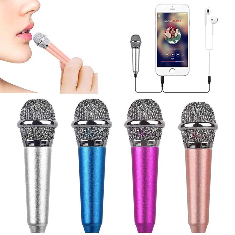 Mini Microphone,Tiny Microphone, Portable Microphone/Instrument Microphone for Man/Pet Voice Recording Shouting and Sing,with Mic Stand and Box (Rose Red) Rose Red
