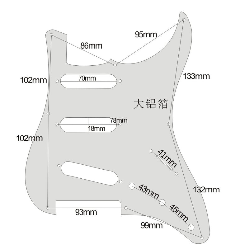 IKN 8 Hole SSS Strat Pickguard Electric Guitar Scratchplate with Screw for Fender Vintage Style Stratocaster Guitar Parts, 4Ply White Pearl