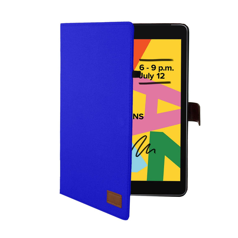 iPad 9.7 case, Fits 5th 6th Gen iPad, PU Leather Folio Portfolio Canvas Protective Case Cover, Slim, Lightweight with Card/ID Slots for Apple iPad 5th(2017) / 6th(2018) Generation (Dark Blue) Dark Blue