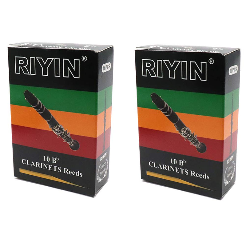 Timiy Bb Clarinet Reeds Strength 2.5 Traditional Instrument Clarinet Reeds,Two Boxes of 10（CLARINET)