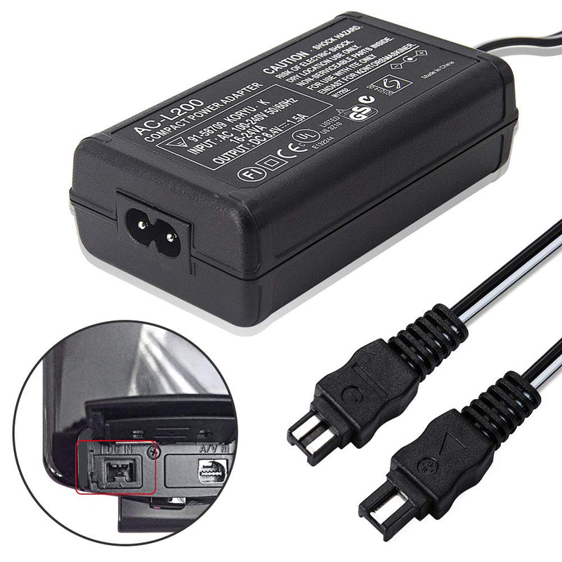 AC-L200 AC Power Adapter Charger for Sony Handycam DCR-SX40, DCR-SX41, DCR-SX44, DCR-SX45, DCR-SX60, DCR-SX63, DCR-SX65, DCR-SX83, DCR-SX85, DCR-SR42, DCR-SR45, DCR-SR46, DCR-SR47, DCR-SR68
