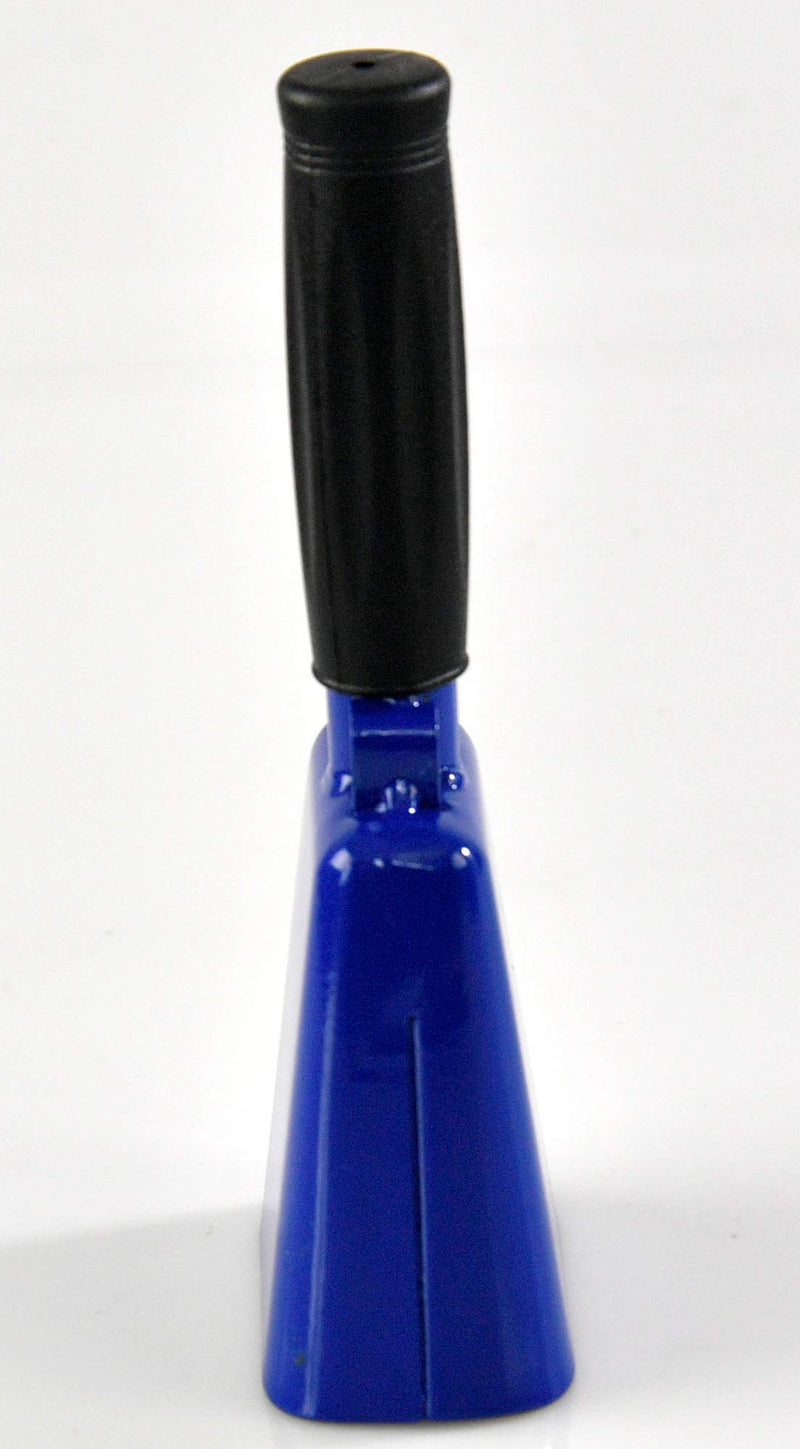 HOME-X Medium 8” Iron Cowbell with Sturdy Handle, Cheering, Sporting Event Bell, Blue, 8” L x 3 ½” W x 2” H