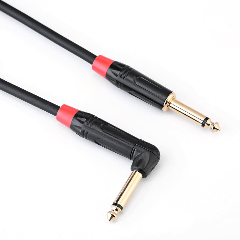 [AUSTRALIA] - 10ft Electric Guitar Cable, 1/4” Straight Jack to Angled Jack, TS Mono Instrument Cord with Gold Plugs, for Guitar, Bass and Keyboard, by SPEAKFRIENDS 