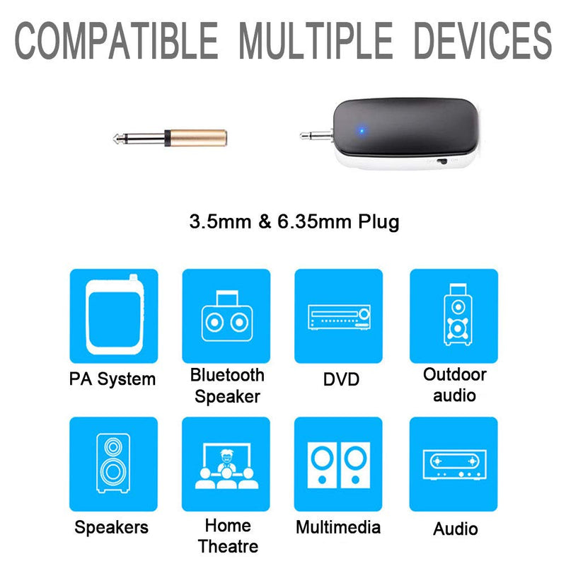[AUSTRALIA] - Wireless Microphone Headset, UHF Wireless Microphone Transmitter/Receiver Set with Noise Cancelling Mic, 160ft Range, 1/8''＆1/4'' Plug, Rechargeable, Ideal for Voice Amplifier, Stage Speakers, Teache 