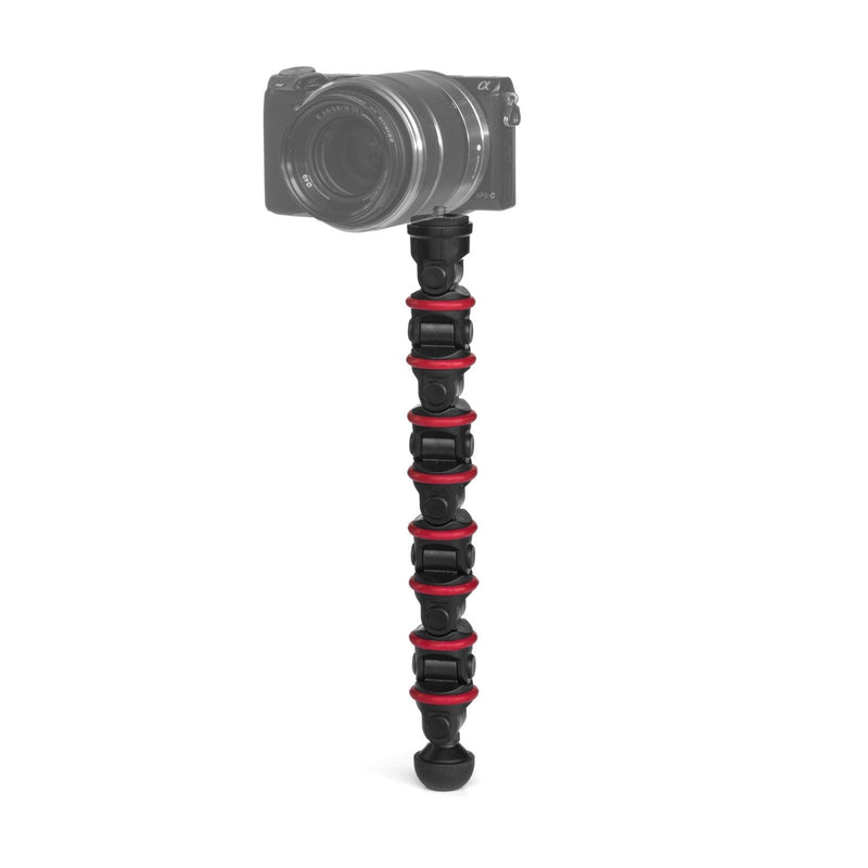 Grifiti Nootle Recon 9 Inch Flexible Black Arm Leg 1 Pack 1/4 20 Threaded Male Female Black Removable Red Grip Rings for Cameras, Videos, Clamps, Phone and Tablet Mounts
