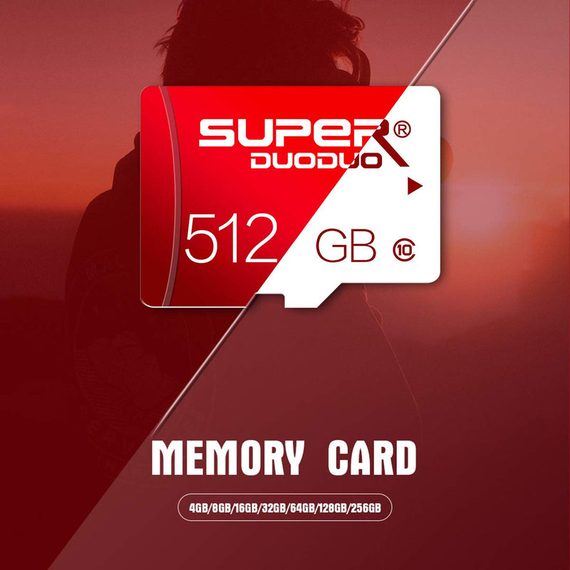 Micro SD Card 512GB for Phone, TF Memory SD Card for Camera Computer with SD Card Adapter for Camera Computer Game Console, Dash Cam, Surveillance, Drone