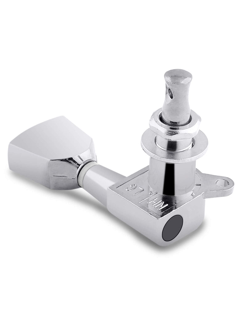 Holmer Sealed String Tuning Pegs Tuning Machines Grover Machine Heads Tuners Tuning Keys Vintage Keystone Style 3 Left 3 Right for Electric Guitar or Acoustic Guitar Chrome.
