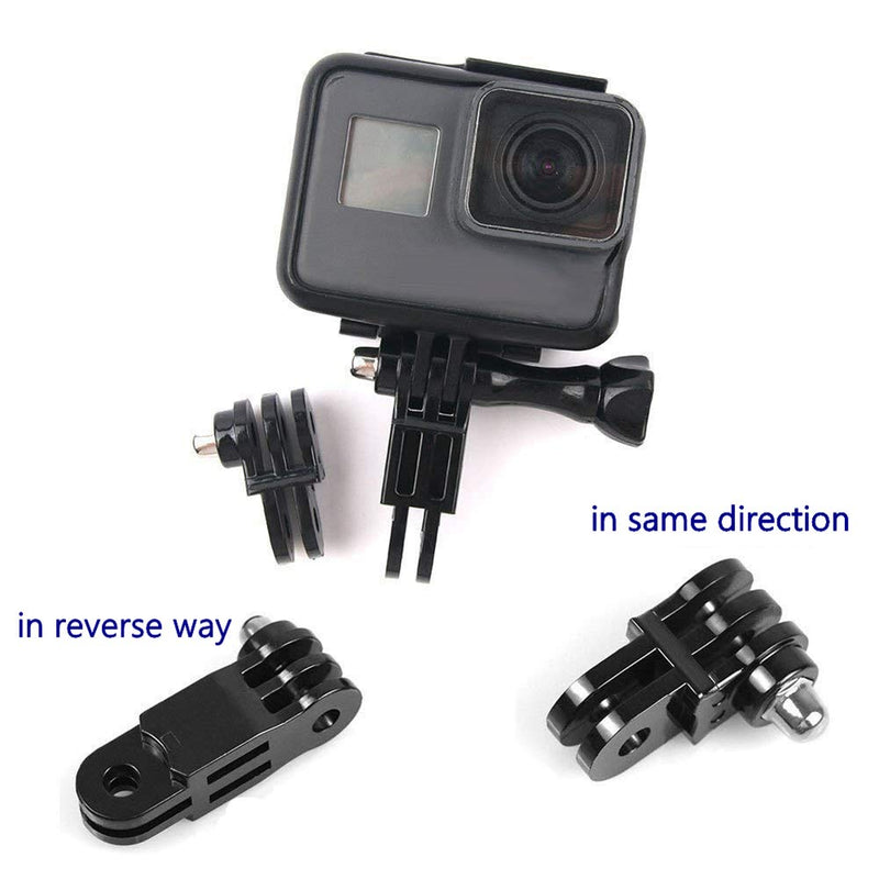 3-Way Adjustable Extension Pivot Arm Adapter Set- Long & Short Straight 35mm/50mm Same/Reverse Direction Joints Connector Convertor for GoPro Hero Series, SJCAM Series, Levin, DBPOWER, AKASO, Wimius