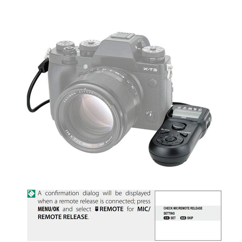 JJC Intervalometer Timer Remote Shutter Release Time Laspe for Fuji Fujifilm X-T3 X-T4 X-T30 X-PRO3 X-T2 X-T1 X-T20 X-T10 X-PRO2 X-T100 X100V X100F X100T X-E3 GFX 100 GFX 50R GFX 50S Camera For Select Fujifilm Camera