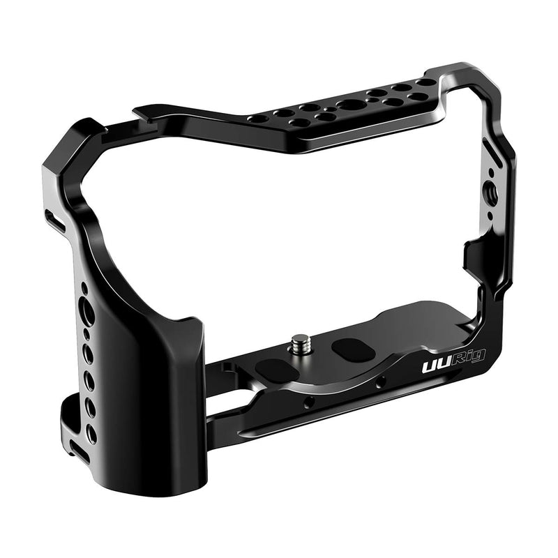 UURig Camera Cage for Fujifilm X-T4 Mirrorless Digital Camera, Extension Cold Shoe Microphone/Light Mount, with Added Handle Grip - C-XT4